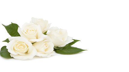 Elegant White Roses Display on Isolated Background Fresh Flowers Floral Arrangement Design