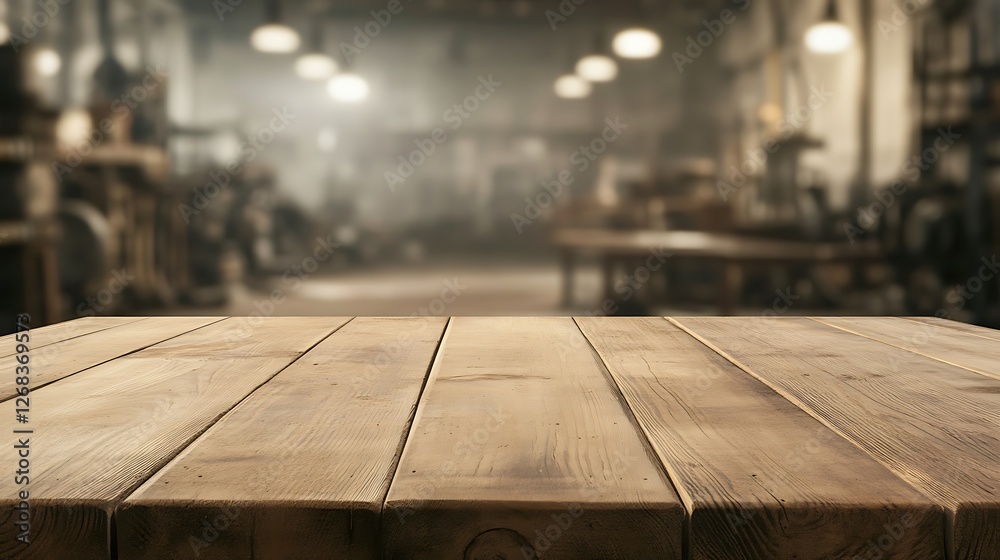Poster a rustic wooden table showcasing prominent grain texture in a high-quality image.