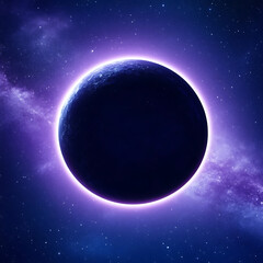 Obraz premium Enigmatic Cosmic Orb Embraced by Celestial Light with a Starlit Galactic Backdrop Display
