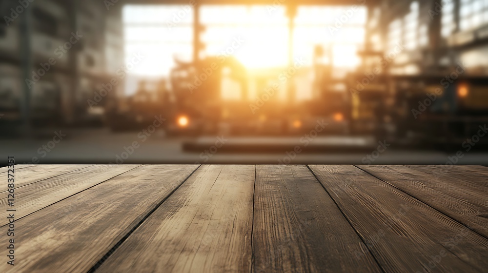 Leinwandbilder a rustic wooden table in the foreground, creating a warm and inviting atmosphere.