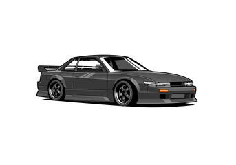 black jdm car vector illustration