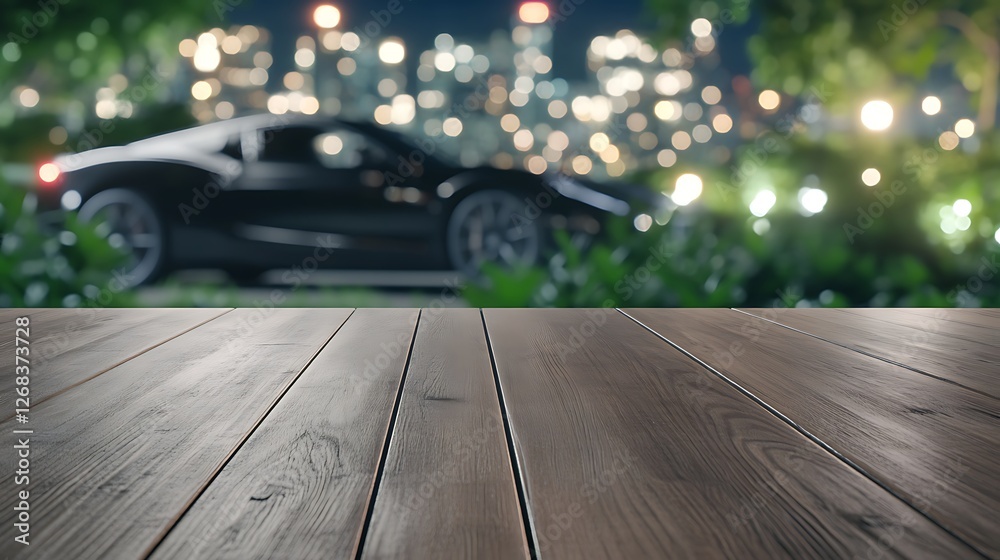 Aufkleber A detailed image of a rustic wooden table with sharp focus and soft lighting, ideal for design and decor purposes.