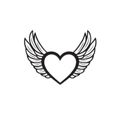 Naklejka premium heart with wings Vector 