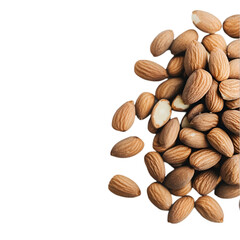Obraz premium Nutritious Dried Fruit Almond PNG cutout isolated on white and transparent background. nutritious almond, dried fruit, almond PNG cutout, isolated almond, almond on white, almond on transparent,
