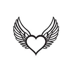 heart with wings Vector 