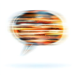 A blurry orange and black circle with a white background