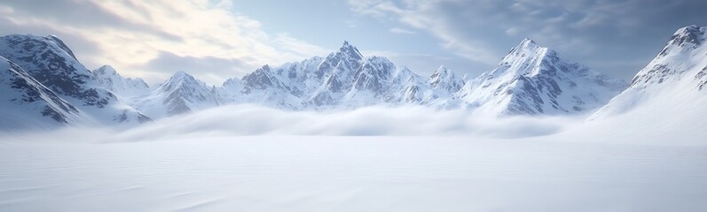 Naklejka premium A stunning mountain landscape featuring rugged peaks and dramatic scenery captured in this high-quality image.