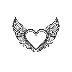 heart with wings Vector 