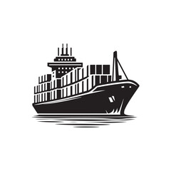 Obraz premium Cargo Ship silhouette design Vector (8).eps