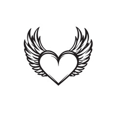 Fototapeta premium heart with wings Vector 