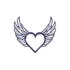 heart with wings Vector 