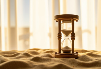 Hourglass in Desert Sand Dune Setting