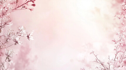 Fototapeta premium beautiful spring flowers on paper background, Mothers Day concept banner with empty copy space for text