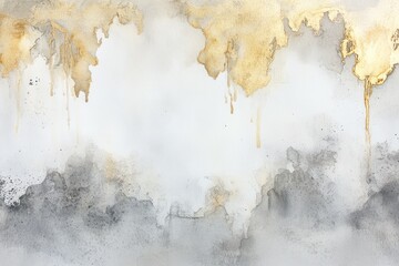 Watercolor white wall texture with a touch of golden fluidity, creating a serene aesthetic.
