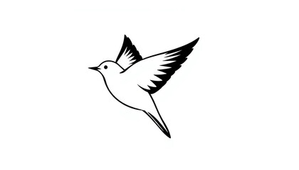 Fototapeta premium Elegant Flying Bird Line Art Graphic Design