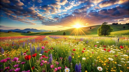 Obraz premium High-resolution images capture the stunning beauty of summer's blooming fields.