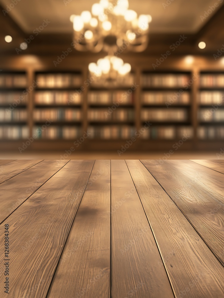 Aufkleber A polished wooden surface in sharp focus, showcasing rich texture and detail in a striking image.