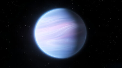 Obraz premium Exoplanet with Swirling Clouds and Atmospheric Haze in Deep Space Serene Celestial Body Scenery