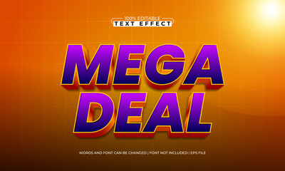 mega deal editable text effect with a sale and discount text style
