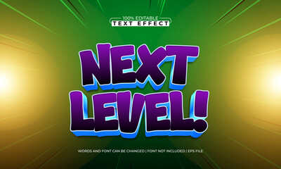 Fototapeta premium next level editable text effect with a game and start text style