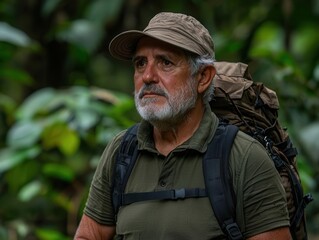 Obraz premium eco-tourism nature awareness. Rainforest eco-tour teaching visitors about the significance of canopy ecosystems and conservation challenges