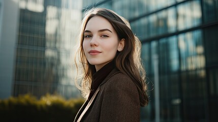Fototapeta premium A young professional enjoying a hybrid work lifestyle with a flexible schedule, working remotely and in the office.