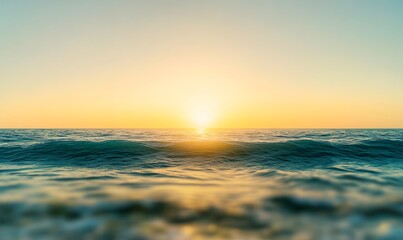 Obraz premium A vast open ocean under a golden sunset, Generative AI
