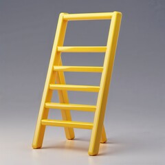 wooden ladder on white background