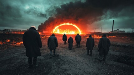 Fototapeta premium Apocalyptic Fire Ring Doomsday Prophecy End Times Disaster Dramatic