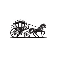 Horse-drawn Carriage silhouette design Vector (9).eps