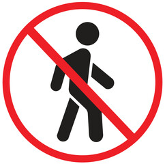 vector illustration signage no trespassing or forbidden running or walking icon
