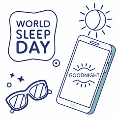 WORLD SLEEP DAY silhouette vector