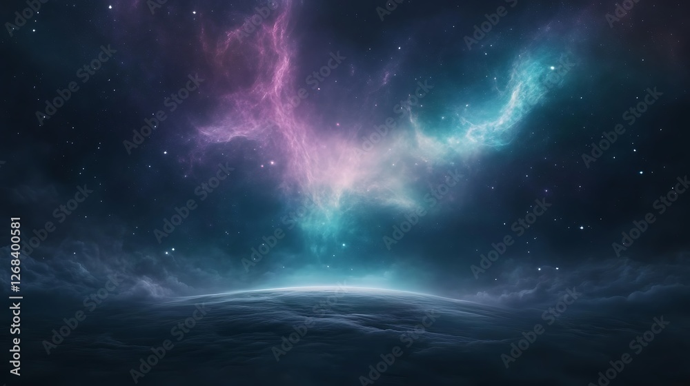 Aufkleber a captivating outer space fantasy landscape featuring mesmerizing celestial elements.