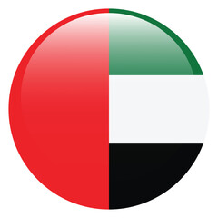 United Arab Emirates flag. United Arab Emirates circle flag logo icon computer vector illustration design