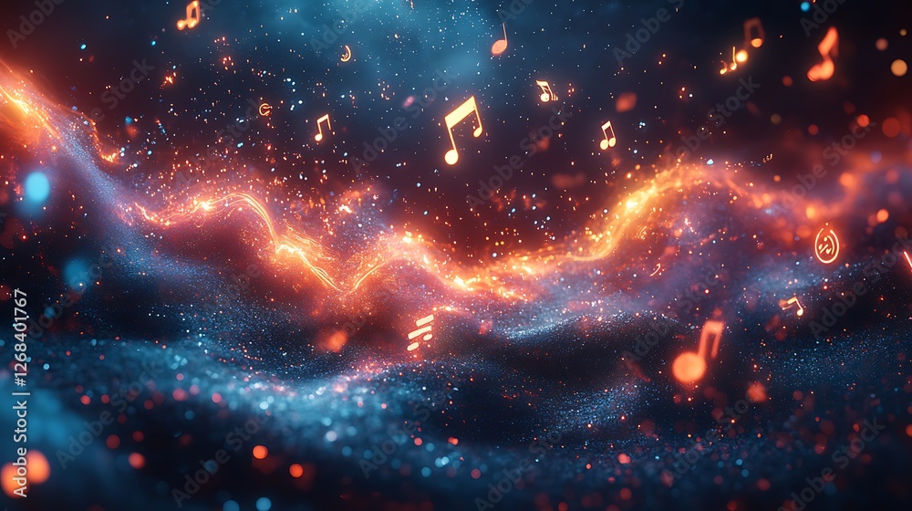 Aufkleber a captivating digital music background image featuring vibrant colors and abstract designs.