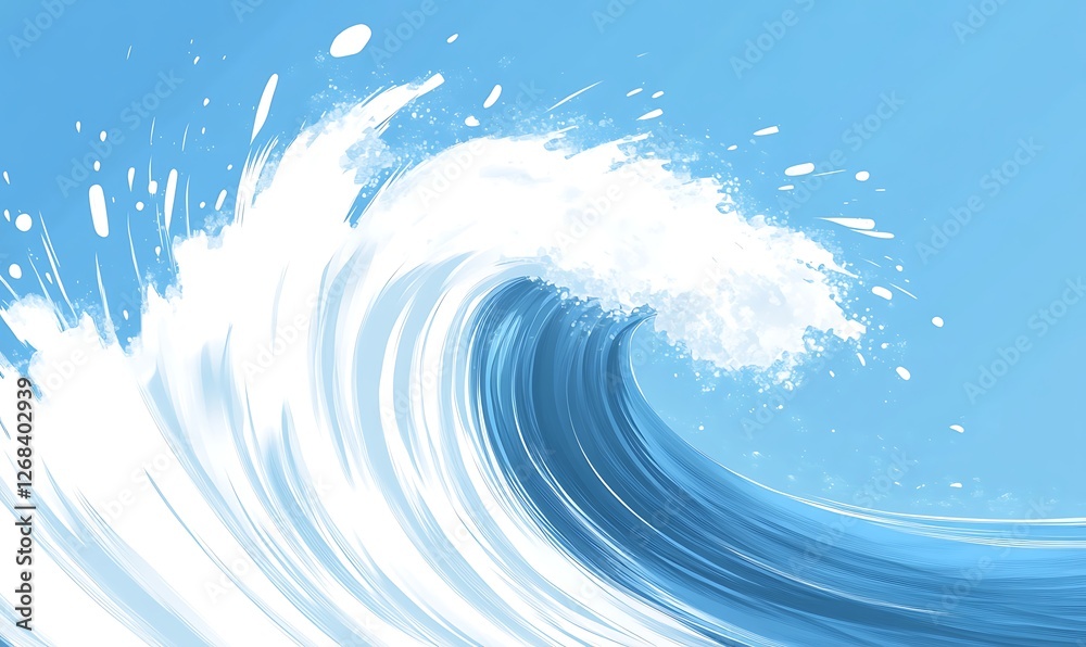 Poster A massive wave crashes with explosive force, captured in a striking image.