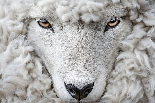 Close up of a white sheep - Powered by Adobe