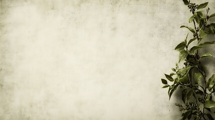 Graceful Greenery Adorning an Aged Wall Backdrop Depicting Organic Beauty and Textured Elegance