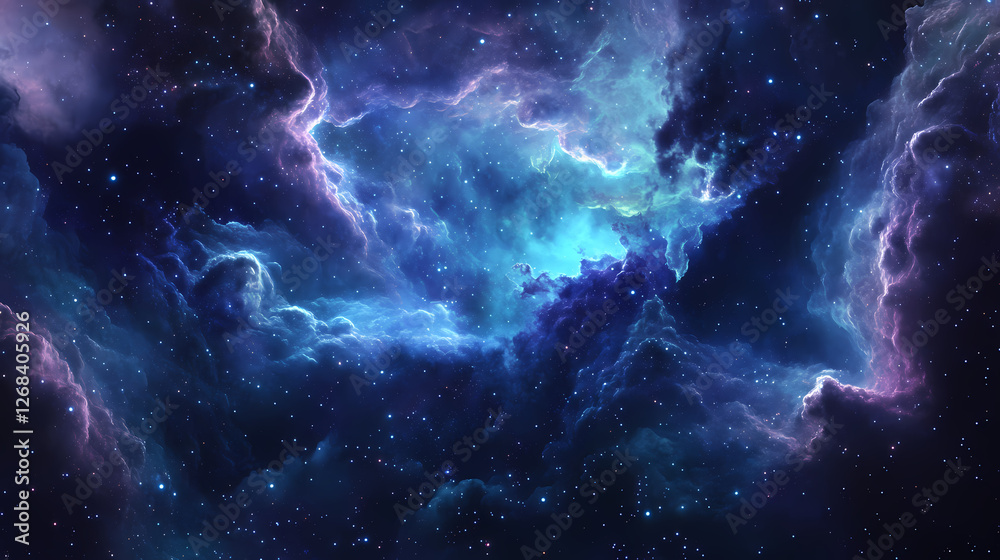 Wall mural cosmic tapestry: abstract background with unique and amazing outer space clouds. galactic mosaic ski