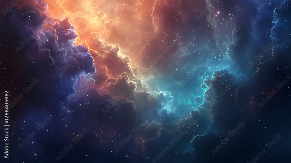 Wall mural cosmic tapestry: abstract background with unique and amazing outer space clouds. galactic mosaic ski