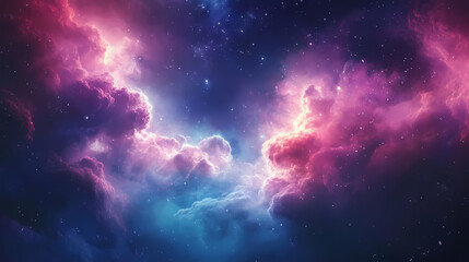 Enigmatic cosmos: abstract background with amazing space clouds and cosmic aura. Galactic Mosaic Skies. Illustration