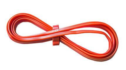 Fototapeta premium red cable isolated on white background