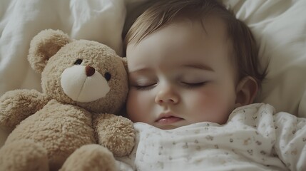 Little girl with teddy bear