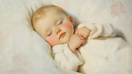 Close-up of a sleeping newborn&rsquo;s face