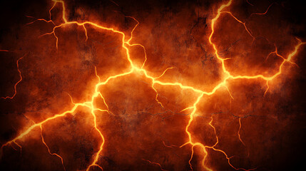Intense Molten Rock Formation Texture Background with Fiery Cracks and Volcanic Energy Theme