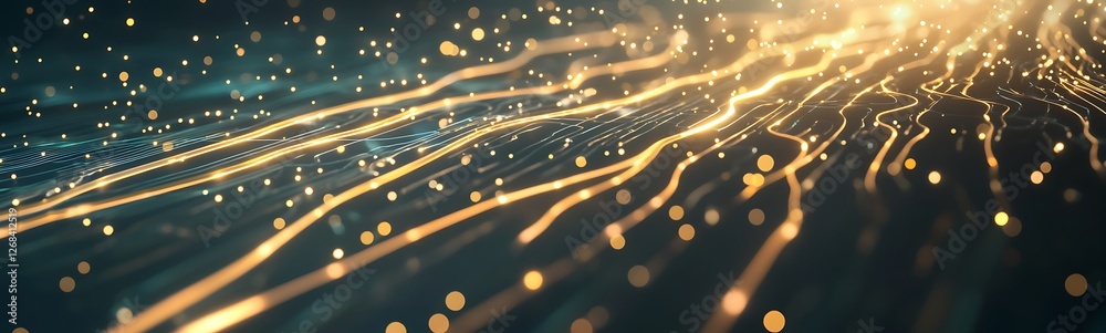Poster High-tech digital background featuring neural network design, perfect for technology and innovation themes.