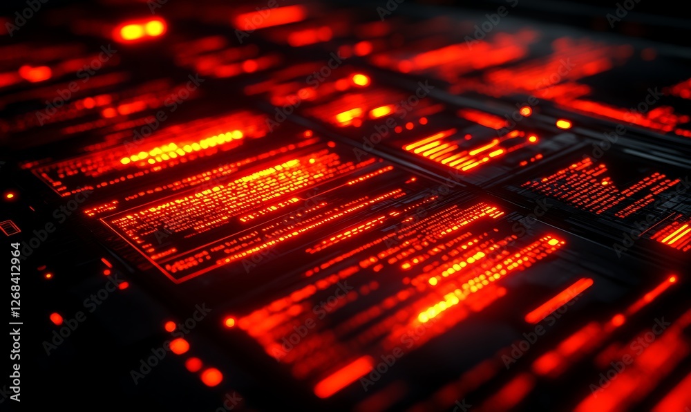 Aufkleber High-tech data encryption interface showcasing layered design and modern security concepts.