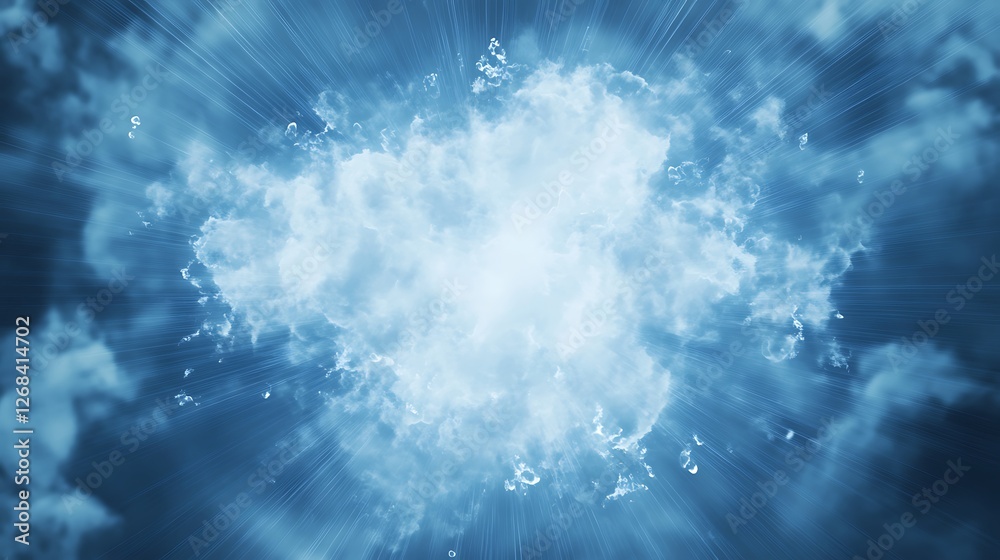 Poster high-impact anime-style image of a water explosion, perfect for dynamic visuals and creative project