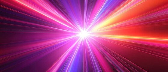 Vibrant Abstract Light Burst Displaying Radial Patterns in Dynamic Colors Creating an Energetic and Hypnotic Atmosphere for Visual Media