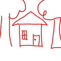 Doodle House with Trees